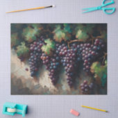 Paarse druiven en wijnstokolieverfschilderij Decou Tissuepapier (Craft)
