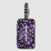 Paarse Druiven Fruit Patronen Abstracte Aangepaste Bagagelabel (Voorkant (verticaal))