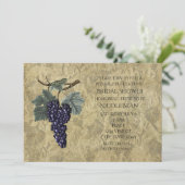 Paarse Druiven Fruit Wijn Proeverij Feestuitnodigi Kaart (Staand voorkant)