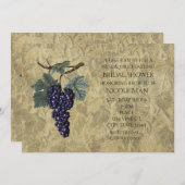 Paarse Druiven Fruit Wijn Proeverij Feestuitnodigi Kaart (Voorkant / Achterkant)