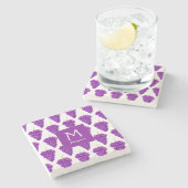 Paarse druiven  fruitpatroon stenen onderzetter (Zijkant)