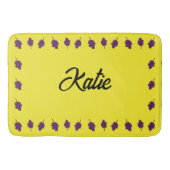 Paarse druiven gepersonaliseerd geel badmat (Voorkant)