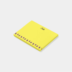 Paarse druiven gepersonaliseerd geel post-it® notes