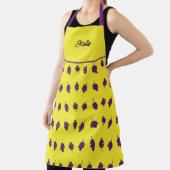 Paarse druiven gepersonaliseerd geel schort (Insitu)