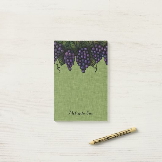 Paarse druiven | Gepersonaliseerd Post-it® Notes (Op bureau)