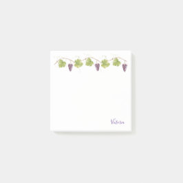 Paarse druiven Grafiek Bladeren wijnstokken Monogr Post-it® Notes