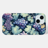 Paarse druiven Groene bladeren Gepersonaliseerd Case-Mate iPhone Case (Achterkant (horizontaal))