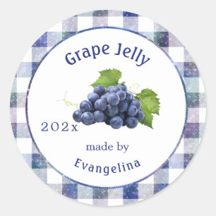  Paarse druiven Jelly Colorful Canning Ronde Sticker