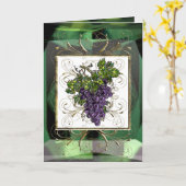 Paarse Druiven Kaart (Gele Bloem)