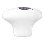 Paarse druiven keramische knop (Zijkant)