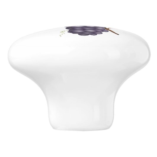 Paarse druiven keramische knop (Zijkant)