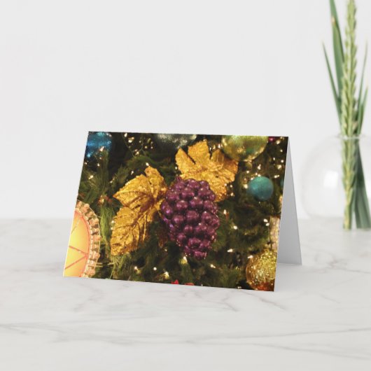 paarse druiven kerst ornament wenskaart feestdagen kaart (Voorkant)