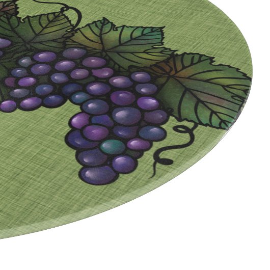 Paarse druiven, liefst ronddraaiend, glazen snijvl snijplank (Hoek)