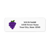 Paarse druiven logo aangepaste retouradreslabels etiket (Voorkant)
