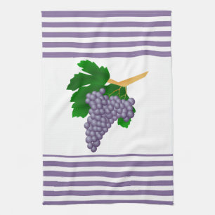 Paarse druiven met strepen keukenhanddoek