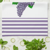 Paarse druiven met Stripes Kitchen Handdoeken (Gevouwen)