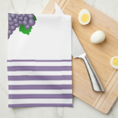 Paarse druiven met Stripes Kitchen Handdoeken (Quarter Fold)