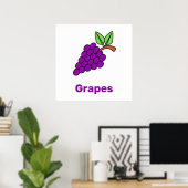 Paarse druiven met woorden poster (Thuiskantoor)