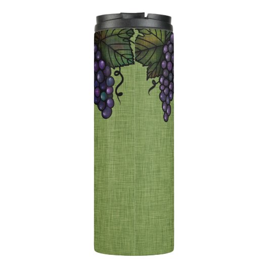 Paarse druiven, monogram, aangepaste thermische ge thermosbeker (Achterkant)