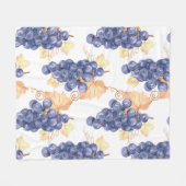 Paarse druiven naadloos op een wit geïsoleerd b fleece deken (Voorkant (Horizontaal))