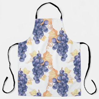 Paarse druiven naadloos op een wit geïsoleerd b schort