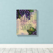 Paarse druiven | Oogste Season Canvas Afdruk (Insitu (Houten vloer))