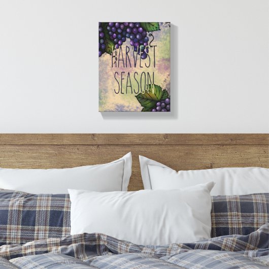 Paarse druiven | Oogste Season Canvas Afdruk (Insitu (Slaapkamer))