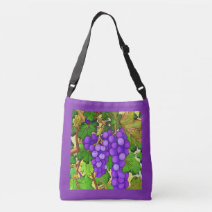 Paarse druiven op de Grapevine Crossbody Tas