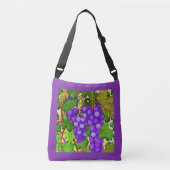 Paarse druiven op de Grapevine Crossbody Tas (Voorkant)