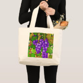 Paarse druiven op de Grapevine Grote Tote Bag (Voorkant (product))