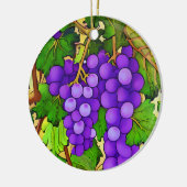 Paarse druiven op de Grapevine Keramisch Ornament (Links)