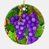 Paarse druiven op de Grapevine Keramisch Ornament (Achterkant)