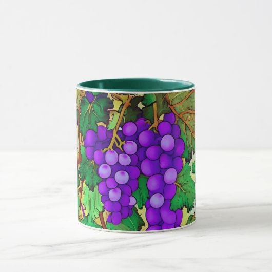 Paarse druiven op de Grapevine Mok (Midden)