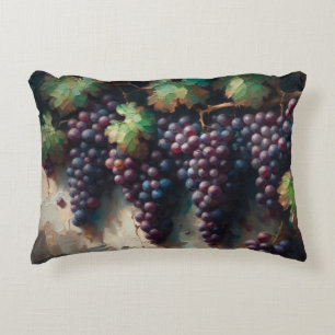 Paarse druiven op de wijnstok olieverfschilderij accent kussen