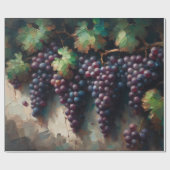 Paarse druiven op de wijnstok olieverfschilderij cadeaupapier (Vlak)