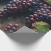 Paarse druiven op de wijnstok olieverfschilderij cadeaupapier (Hoek)