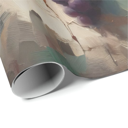 Paarse druiven op de wijnstok olieverfschilderij cadeaupapier (Rol Hoek)