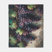 Paarse druiven op de wijnstok olieverfschilderij fleece deken (Voorkant)