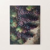 Paarse druiven op de wijnstok olieverfschilderij legpuzzel (Verticaal)