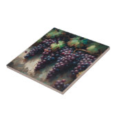 Paarse druiven op de wijnstok olieverfschilderij tegeltje (Zijkant)