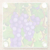 Paarse druiven op een wijnstok glazen onderzetter (Achterkant)