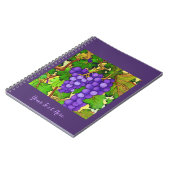 Paarse druiven op een wijnstok notitieboek (Linkerzijde)