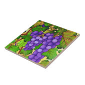 Paarse druiven op een wijnstok tegeltje (Zijkant)