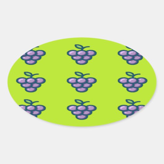 Paarse druiven op groen ovale sticker (Voorkant)