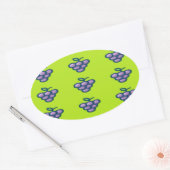 Paarse druiven op groen ovale sticker (Envelop)