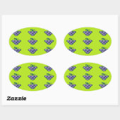 Paarse druiven op groen ovale sticker (Vel)