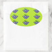 Paarse druiven op groen ovale sticker (Tas)