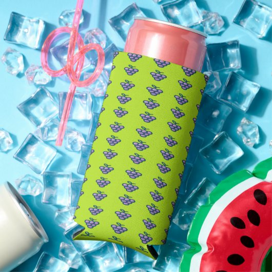 Paarse druiven op groen seltzer blikjeskoeler (Insitu Zomer)