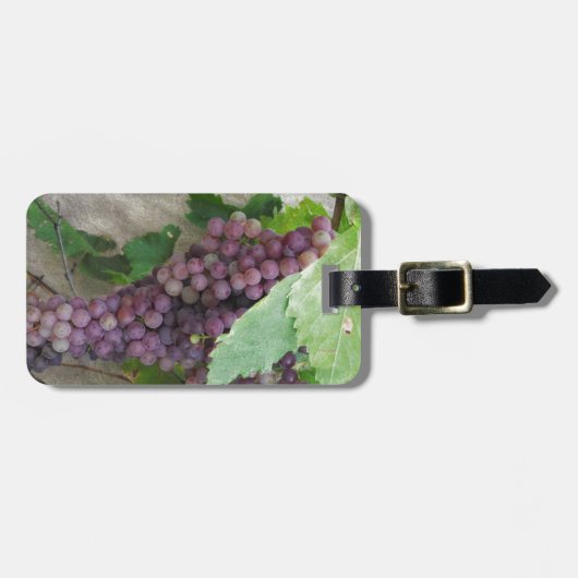 Paarse druiven op wijn bagagelabel (Voorkant horizontaal)
