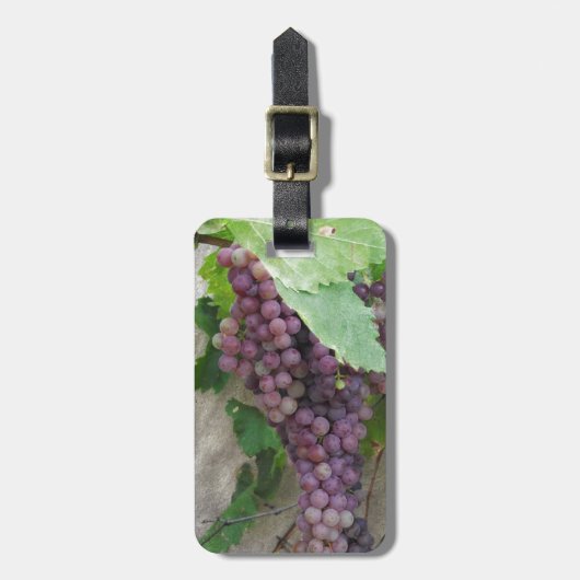 Paarse druiven op wijn bagagelabel (Voorkant verticaal)